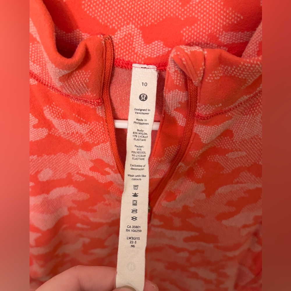 lululemon athletica Pink Coral Camo Half-Zip Sweatshirt - Picture 2 of 5